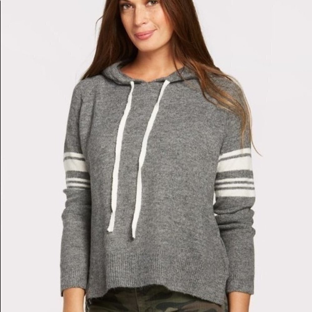 Heartloom Sadie Varsity Hoodie Sweater Grey Small